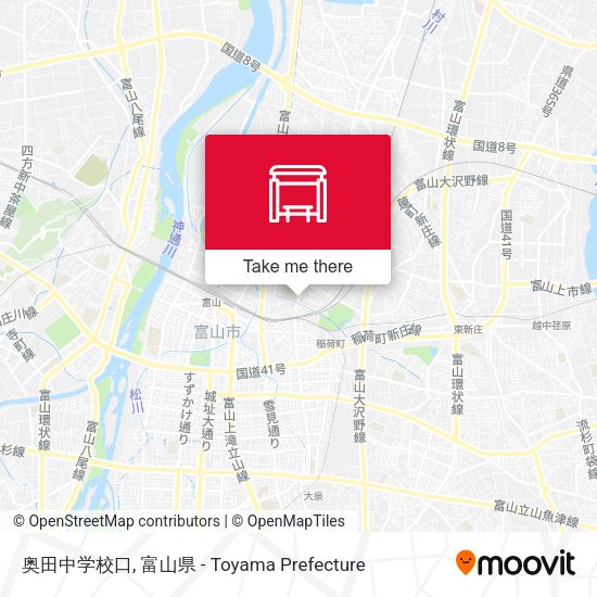 奥田中学校口 map
