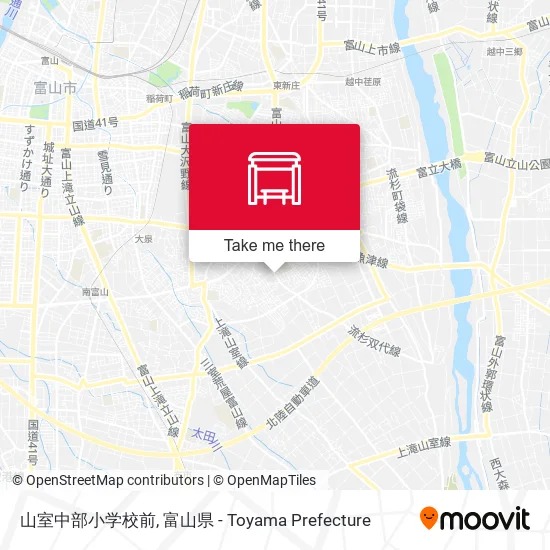 山室中部小学校前 map