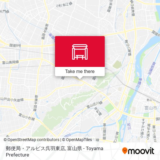 郵便局・アルビス呉羽東店 map