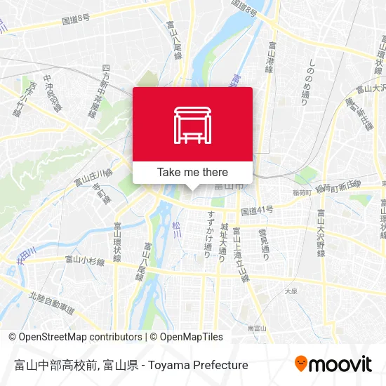 富山中部高校前 map