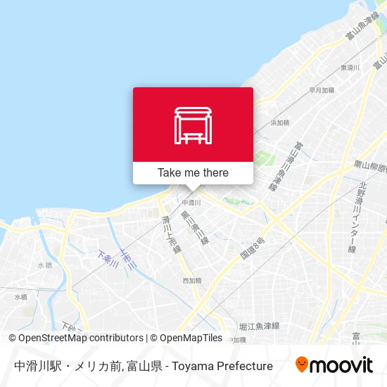 中滑川駅・メリカ前 map