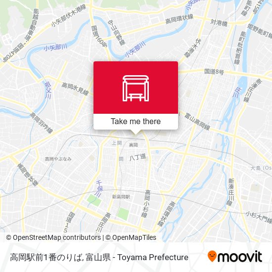 高岡駅前1番のりば map