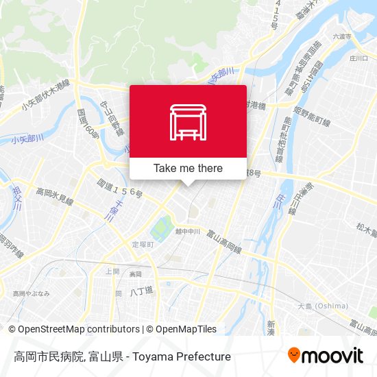 高岡市民病院 map