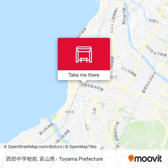 西部中学校前 map