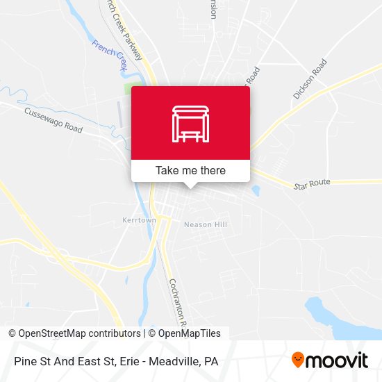 Pine St And East St map