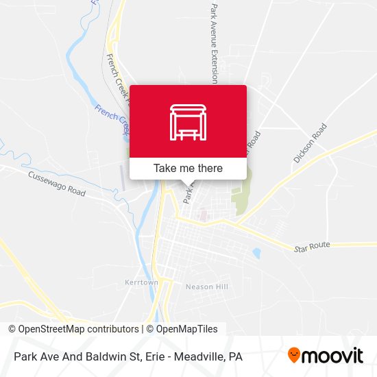 Park Ave And Baldwin St map