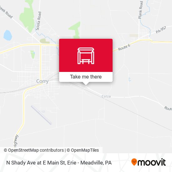 N Shady Ave at E Main St map