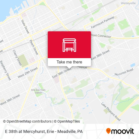 E 38th at Mercyhurst map