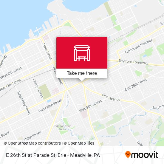E 26th St at Parade St map