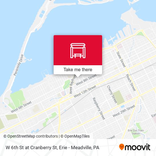 W 6th St at Cranberry St map