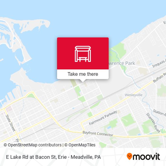 E Lake Rd at Bacon St map