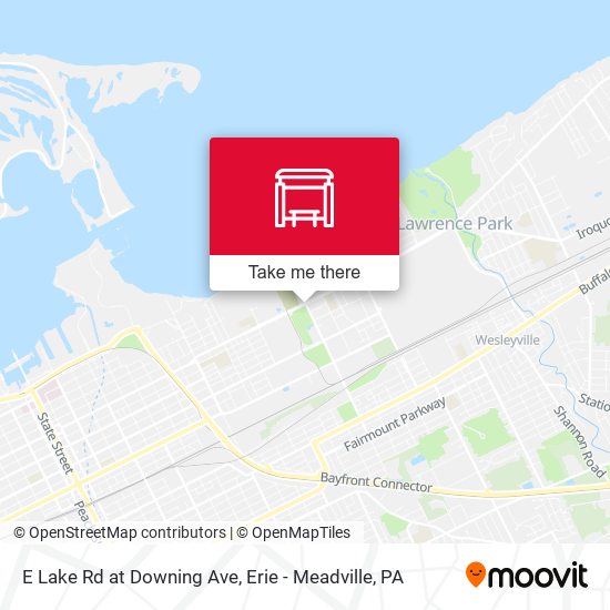 E Lake Rd at Downing Ave map