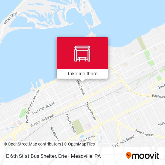 E 6th St at Bus Shelter map