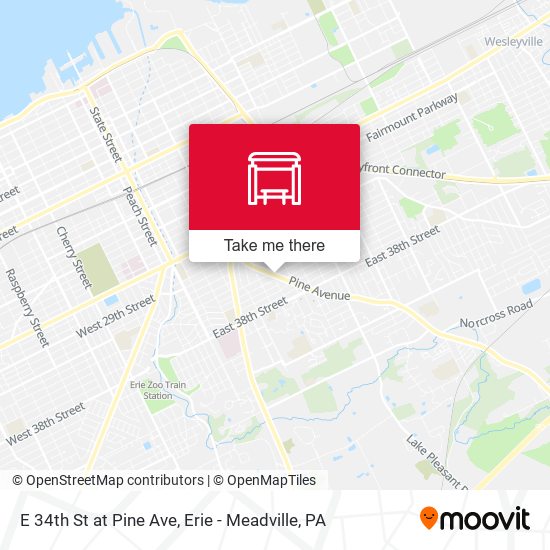 E 34th St at Pine Ave map