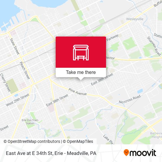 East Ave at E 34th St map