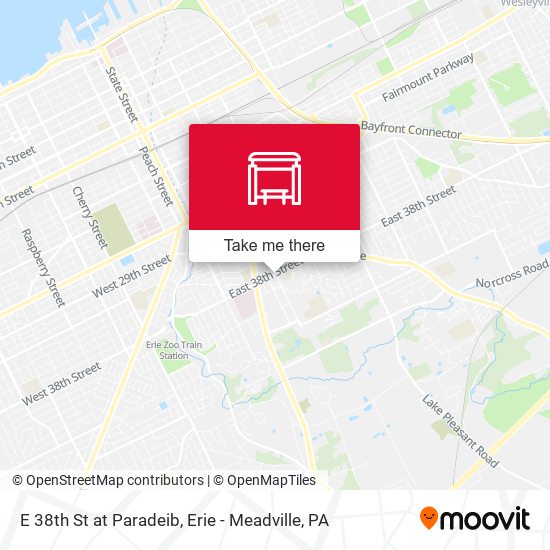 E 38th St at Paradeib map