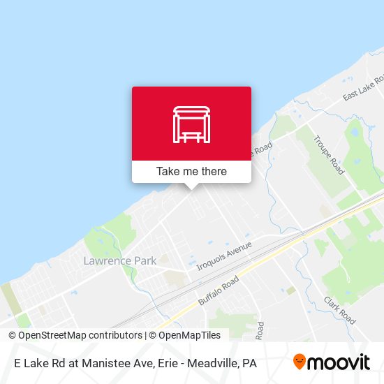 E Lake Rd at Manistee Ave map