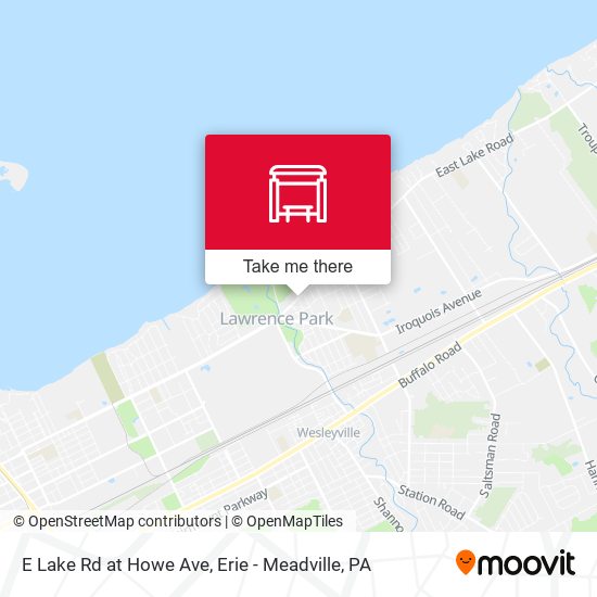 E Lake Rd at Howe Ave map