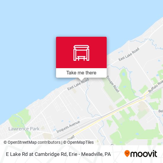 E Lake Rd at Cambridge Rd map