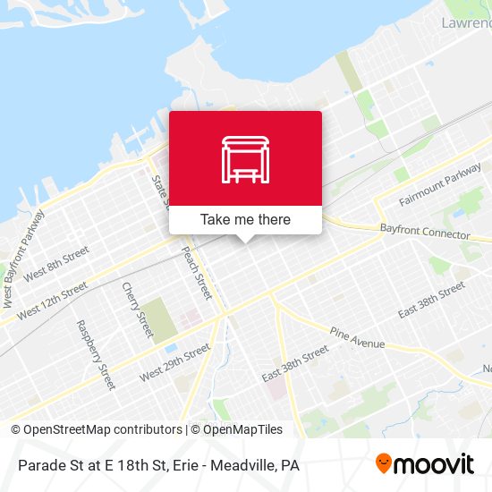 Parade St at E 18th St map