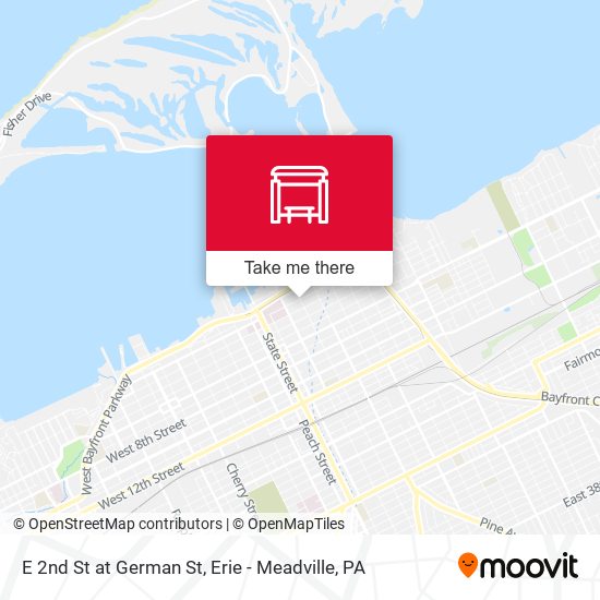 E 2nd St at German St map