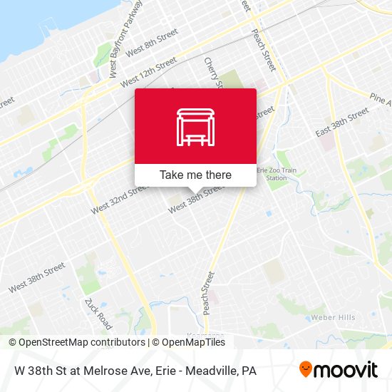 W 38th St at Melrose Ave map