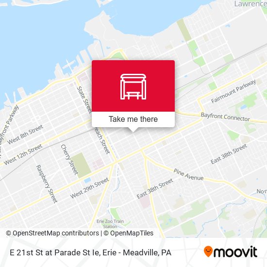 Mapa de E 21st St at Parade St Ie