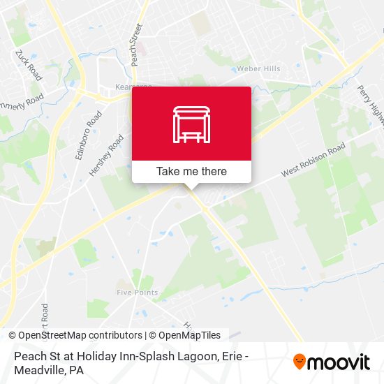 Peach St at Holiday Inn-Splash Lagoon map