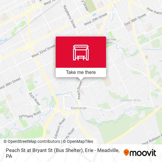 Mapa de Peach St at Bryant St (Bus Shelter)