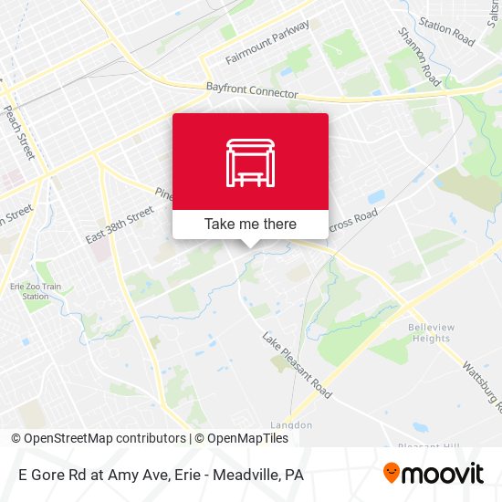 E Gore Rd at Amy Ave map