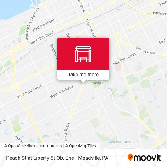 Peach St at Liberty St Ob map