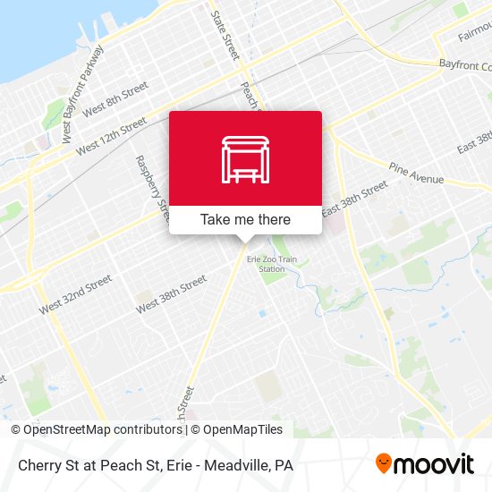 Cherry St at Peach St map