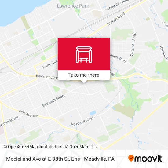 Mcclelland Ave at E 38th St map