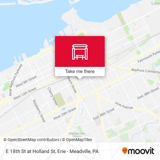 E 18th St at Holland St map