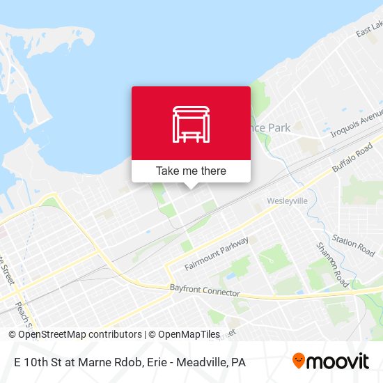E 10th St at Marne Rdob map