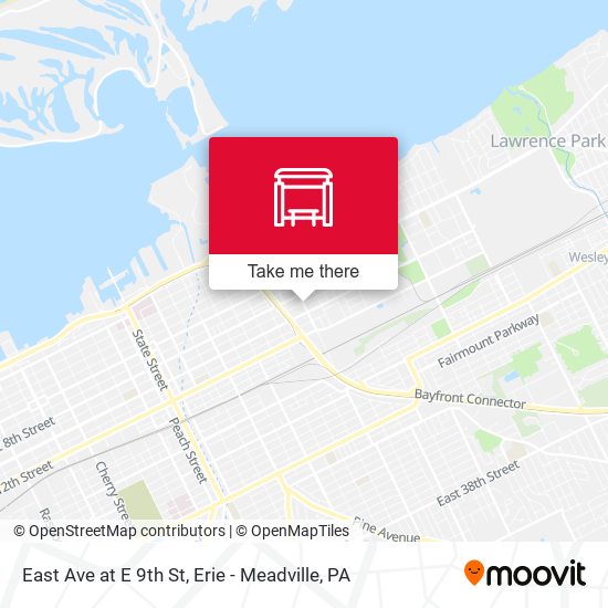 East Ave at E 9th St map