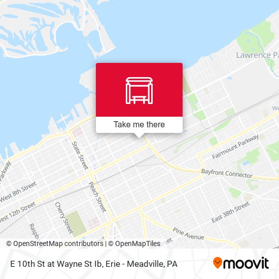 E 10th St at Wayne St Ib map