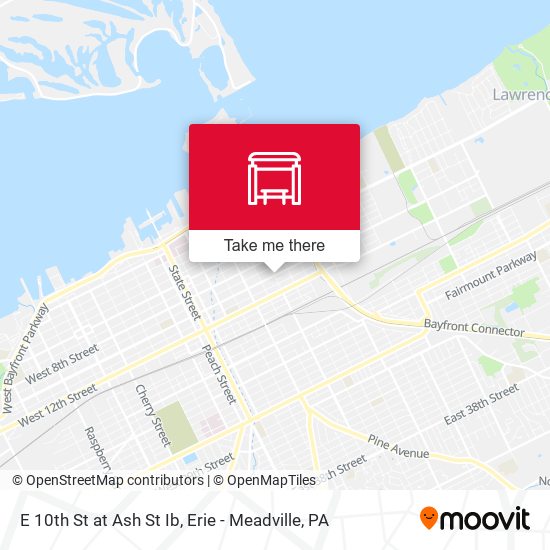 E 10th St at Ash St Ib map