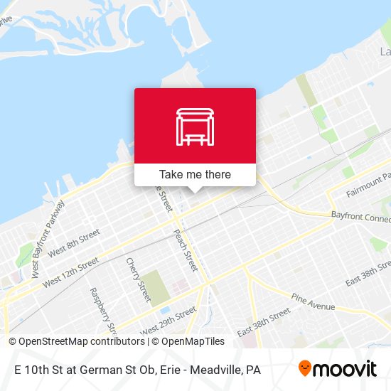 Mapa de E 10th St at German St Ob