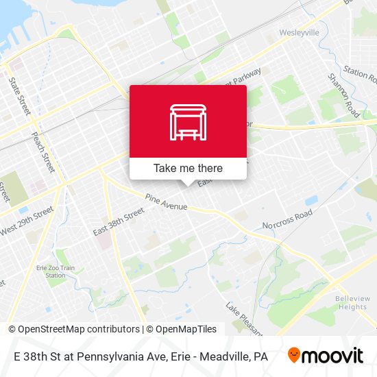 E 38th St at Pennsylvania Ave map