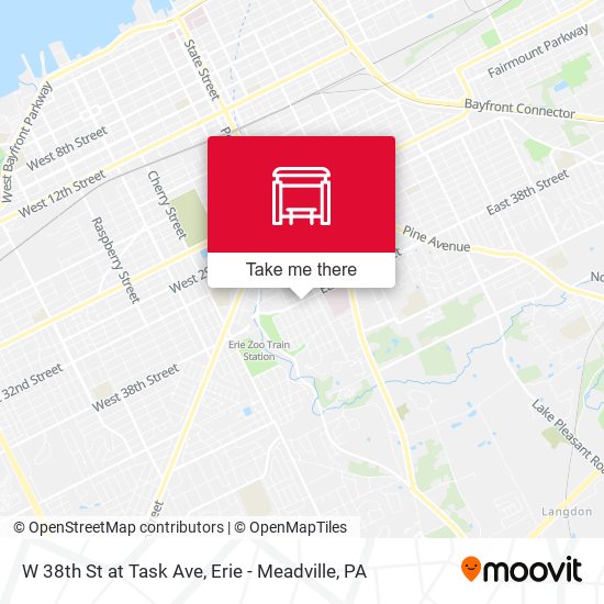 W 38th St at Task Ave map
