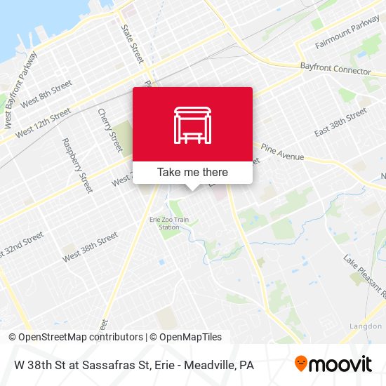 W 38th St at Sassafras St map