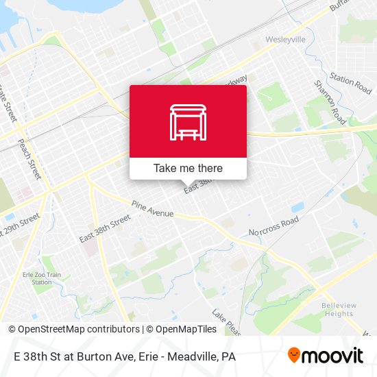 E 38th St at Burton Ave map