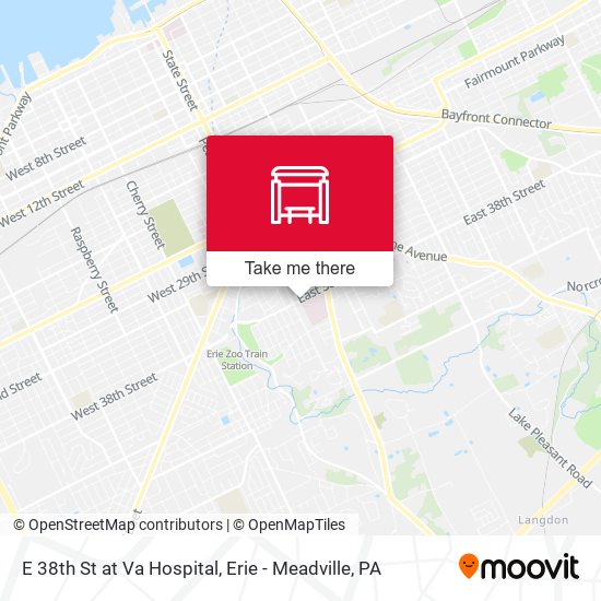 E 38th St at Va Hospital map