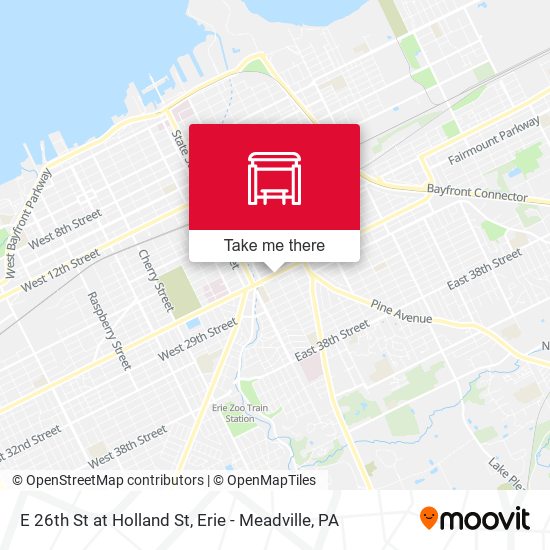E 26th St at Holland St map