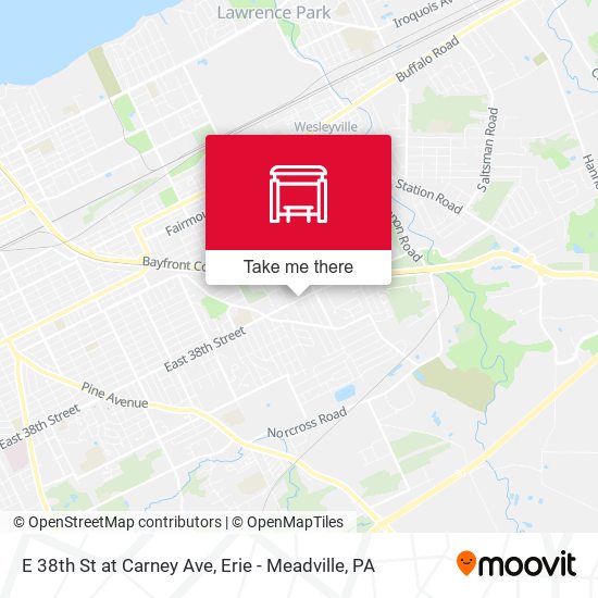 E 38th St at Carney Ave map