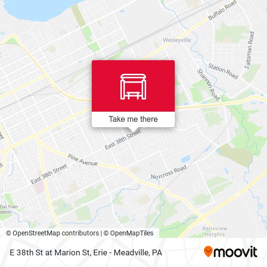 E 38th St at Marion St map