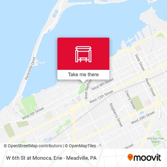 W 6th St at Monoca map