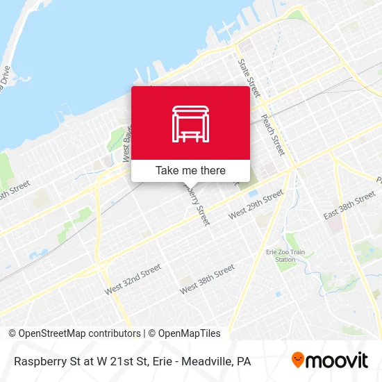 Raspberry St at W 21st St map