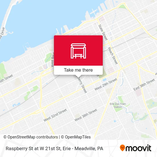 Raspberry St at W 21st St map